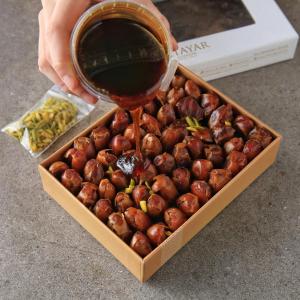 Khalas Stuffed Almonds Dates w Molasses & Pistachio